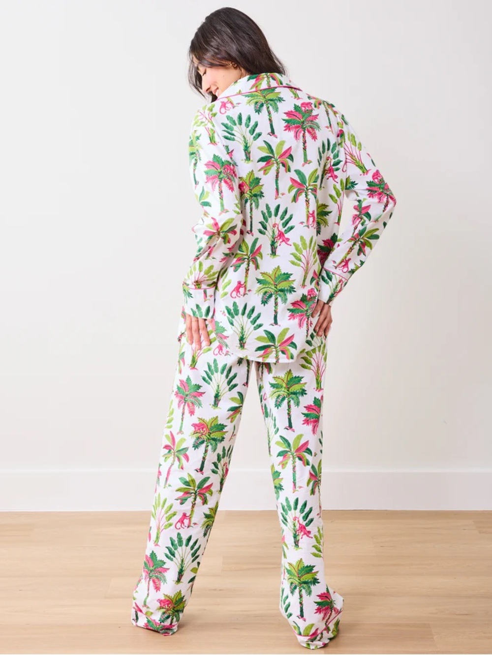 Printfresh White Shirt with Green and Pink Tropical Print - Picture 10 of 14
